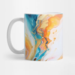 Orange Wave Liquid Marble Soothing Patterns Mug